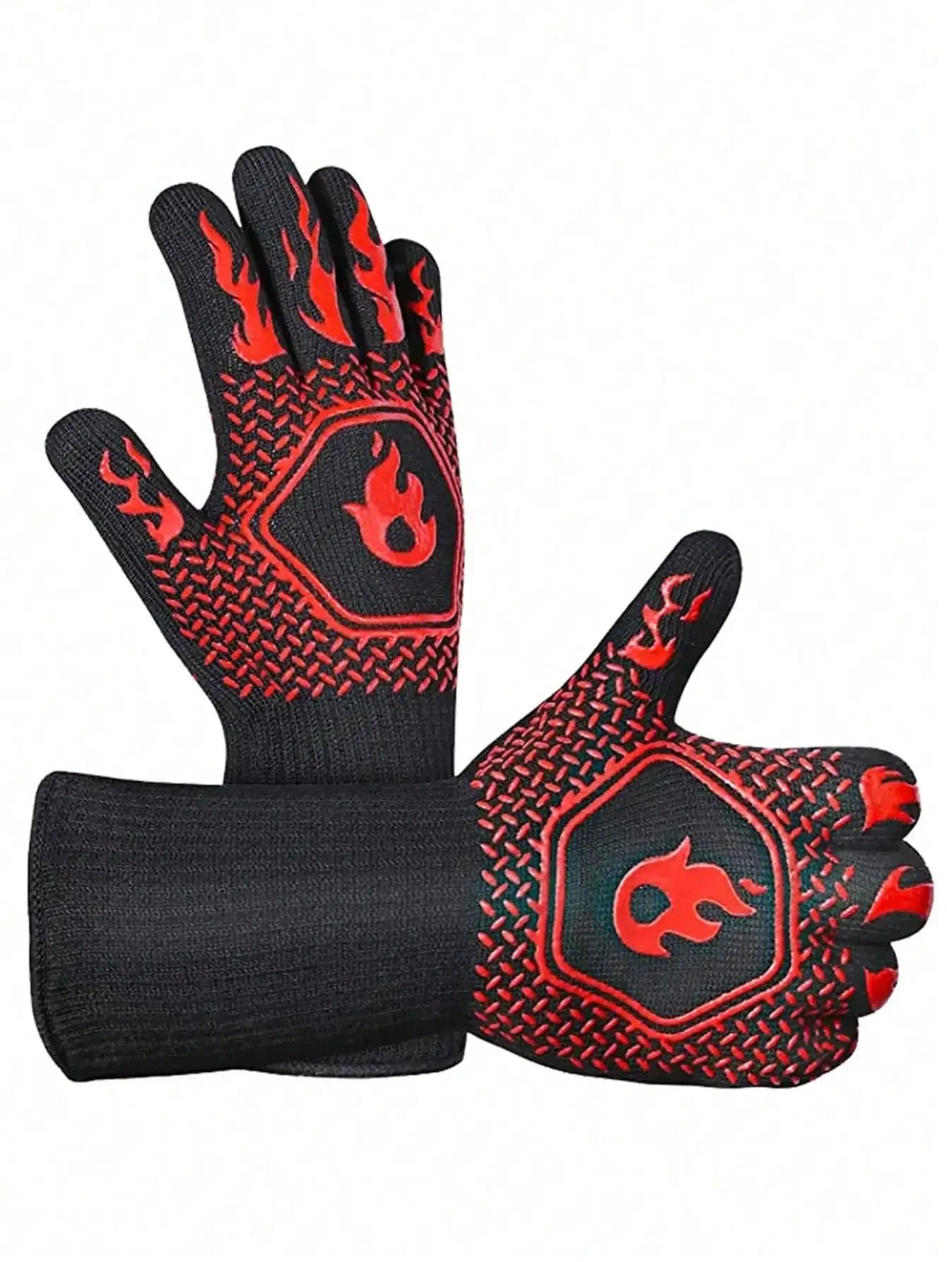 2PCS 500 Heat-insulating Resistant BBQ Gloves Fireplace Grilling Gloves Anti-scald Oven Glove for Ktichen Baking Grill Microwave Daniel’s Outdoor Company