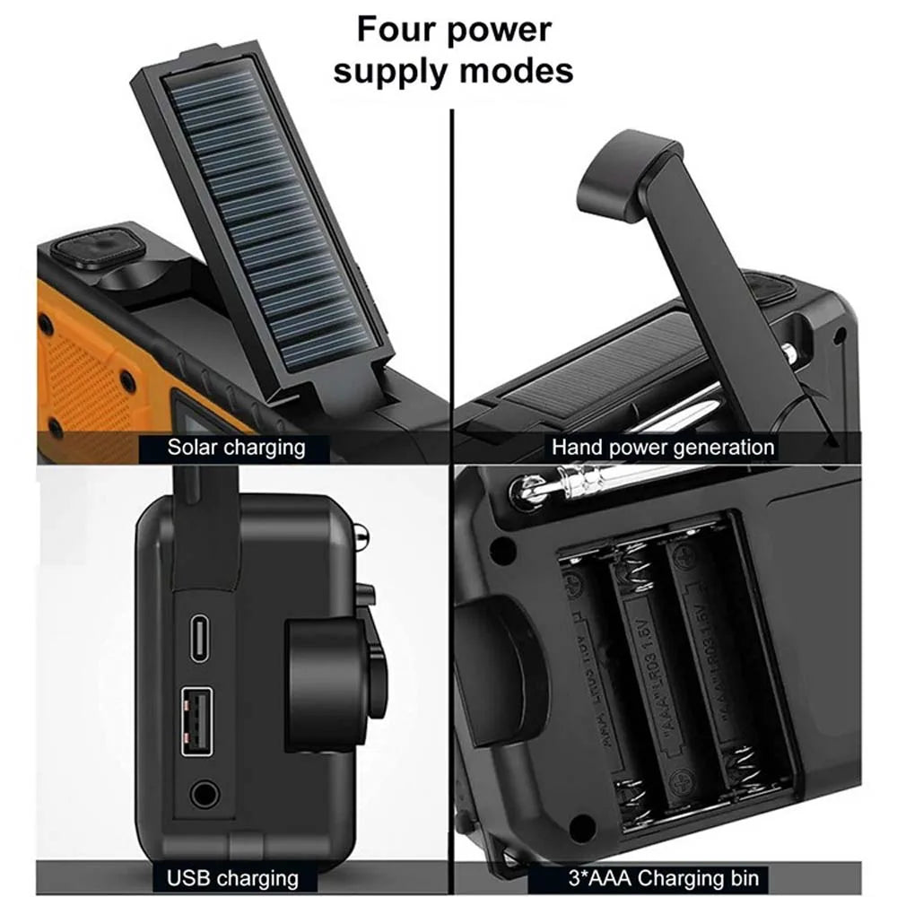 LOTOTG Portable Emergency Solar Power Radio Hand Crank Charging AM/FM Weather Radio Led Reading Flashlight Bank Phone Charger Daniel’s Outdoor Company