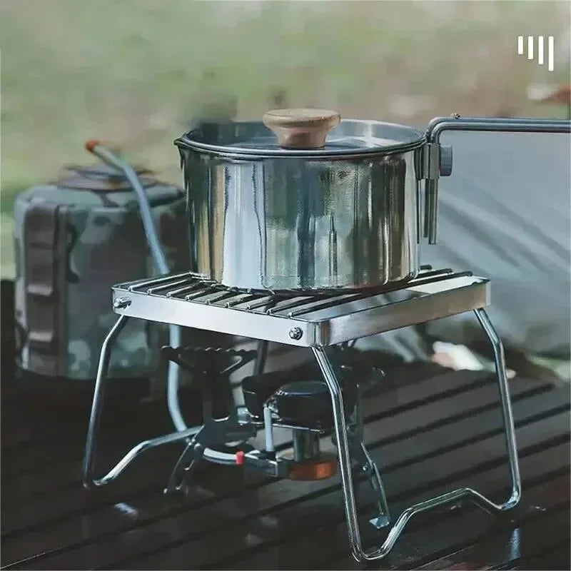 Outdoor Stainless Steel Stove Holder Camping Portable Folding Mini Barbecue Rack Set Pot Holder Baking Tray Holder Daniel’s Outdoor Company