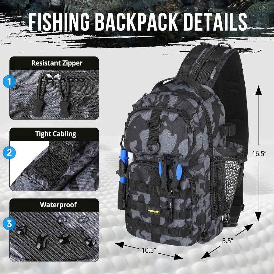 Waterproof Fishing Backpack with Integrated Tackle Boxes and Rod Holder for Outdoor Fishing Adventures Ideal for Storing Fishin Daniel’s Outdoor Company