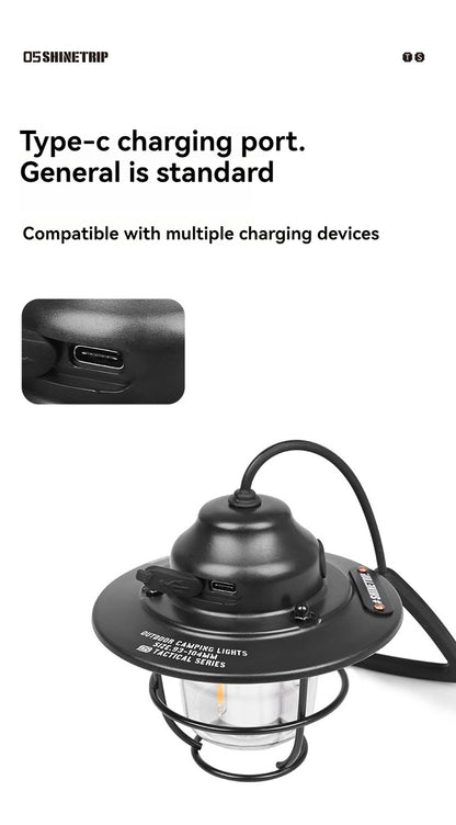 Shine Trip Outdoor Retro Smalldroplight, Campsite Lamp, Atmosphere Lamp, USB Charging Tent Light, LED Camping Hangling Lamp Daniel’s Outdoor Company