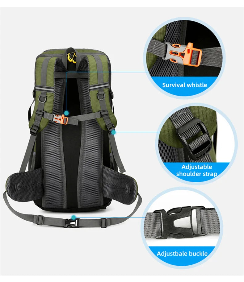 50L Travel Backpack Camping Men Large Hiking Bag Tourist Rucksack Waterproof Outdoor Sports Climbing Mountaineering Bag Luggage Daniel’s Outdoor Company