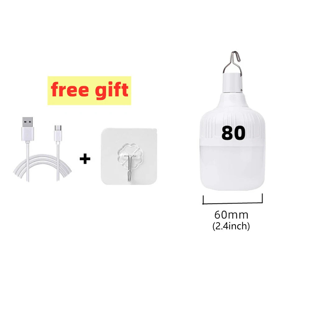Portable Outdoor BBQ Camping Lights USB Rechargeable lamp LED Emergency Bulb Hook High Power Tents Lantern Night Lights Bulb Daniel’s Outdoor Company