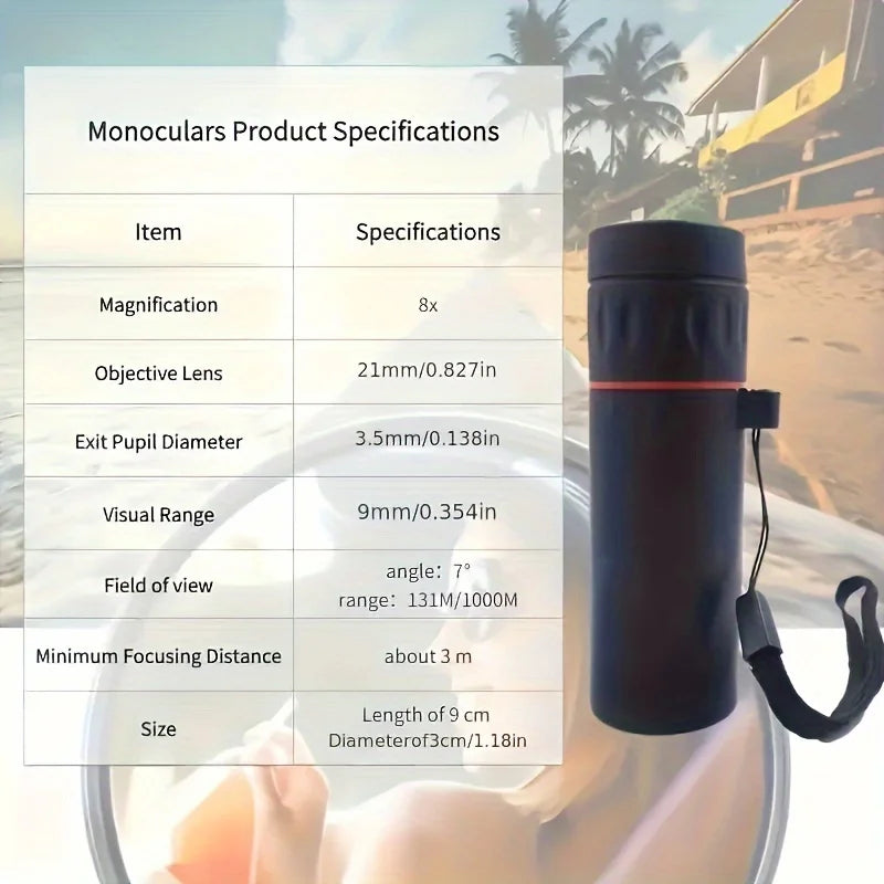 2026 2000X25 HD Monocular Telescope, Compact Portable for Travel, Hiking, Fishing, Camping, Stargazing, Concerts & Bird Watching Daniel’s Outdoor Company