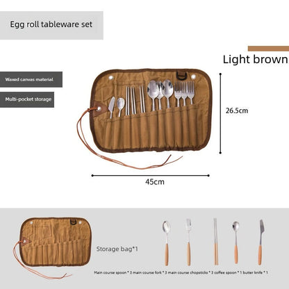 Portable Roll Up Pouch Bag Outdoor Camping Cutlery Storage Bag Cutlery Storage Water Resistant Case For Forks Spoons Chopstick Daniel’s Outdoor Company