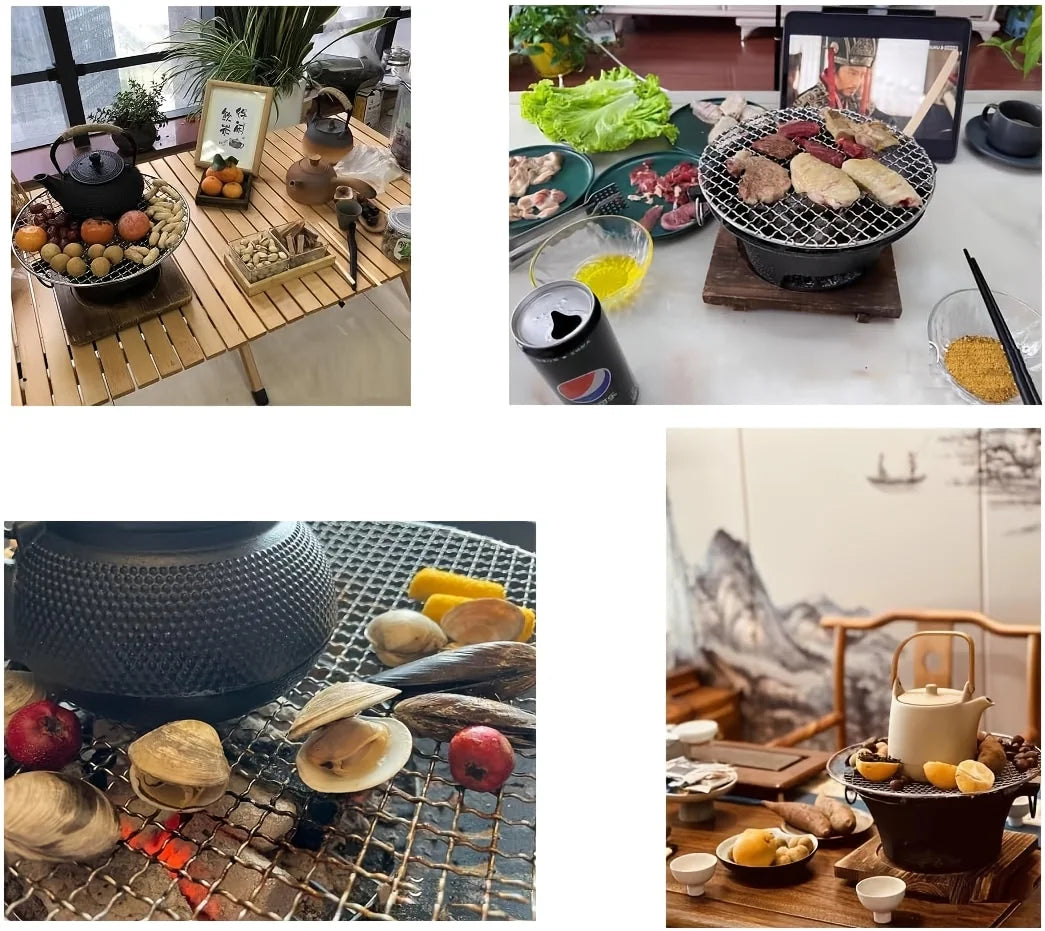 Round barbecue grill, portable camping stove, picnic barbecue party stove, family camping, desktop small charcoal barbecue grill Daniel’s Outdoor Company