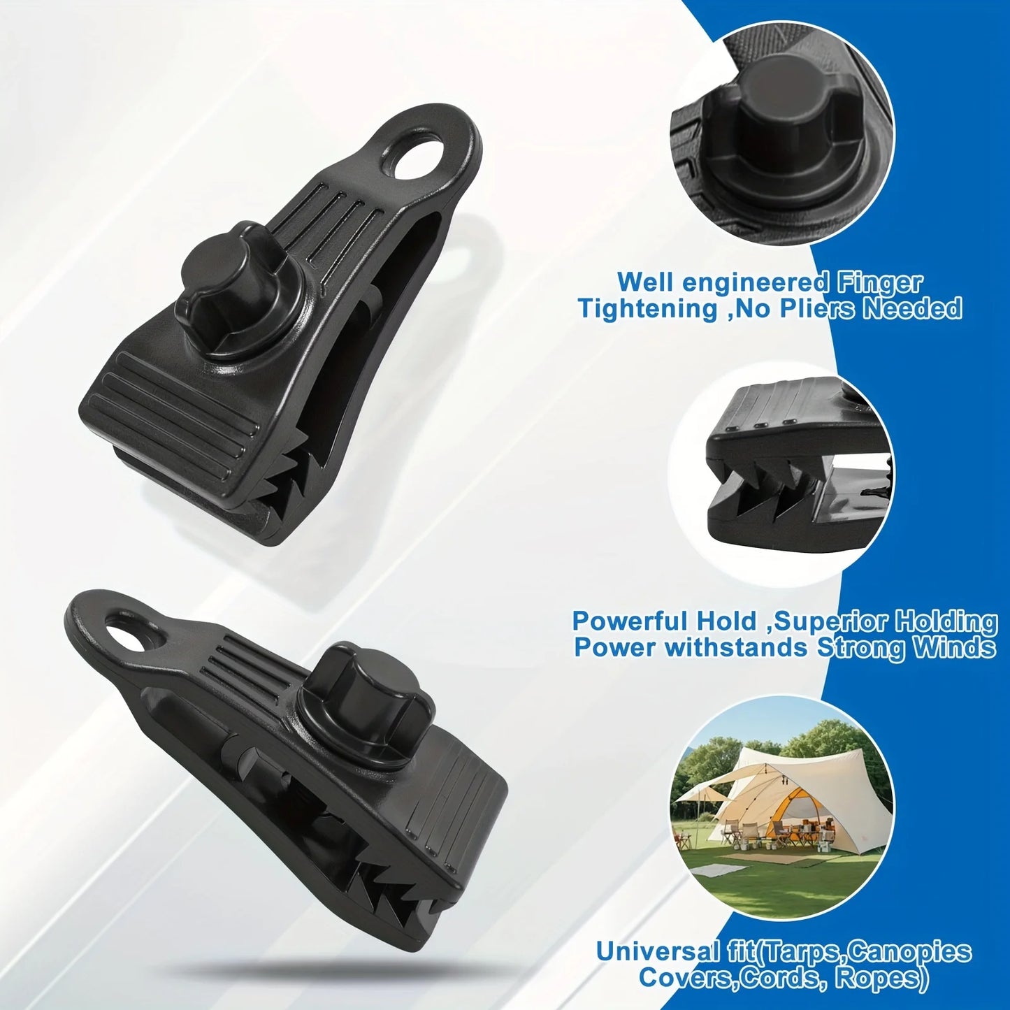 10Pcs Tarp Clips Heavy Duty Lock Grip Clamps Pool Cover Tent Fasteners Holder Windproof for Canopy Awnings Outdoor Camping Daniel’s Outdoor Company