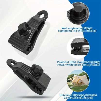 10Pcs Tarp Clips Heavy Duty Lock Grip Clamps Pool Cover Tent Fasteners Holder Windproof for Canopy Awnings Outdoor Camping Daniel’s Outdoor Company