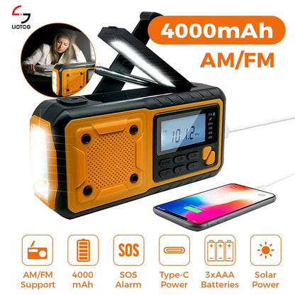 LOTOTG Portable Emergency Solar Power Radio Hand Crank Charging AM/FM Weather Radio Led Reading Flashlight Bank Phone Charger Daniel’s Outdoor Company