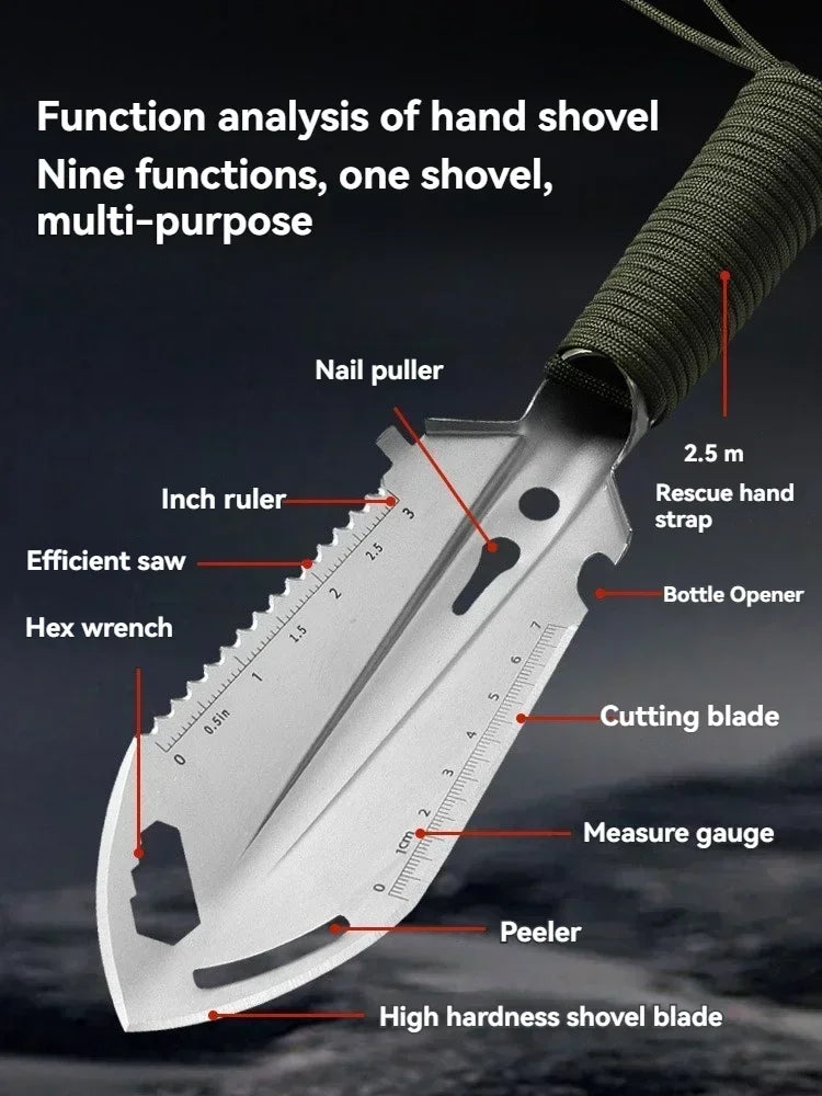 Portable Camping Hiking Traveling Pinic Shovel Multifunctional Ordnance Shovel Survival Outdoor Equipment Garden Tool Shovel Daniel’s Outdoor Company