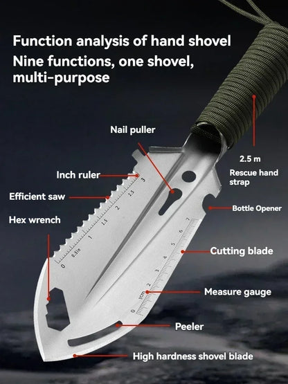 Portable Camping Hiking Traveling Pinic Shovel Multifunctional Ordnance Shovel Survival Outdoor Equipment Garden Tool Shovel Daniel’s Outdoor Company