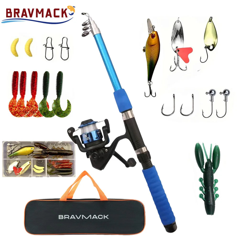 Fishing Pole Set Full Kits With Telescopic Fishing Rod And Spinning Reel Baits Hooks Travel Pole Set Daniel’s Outdoor Company