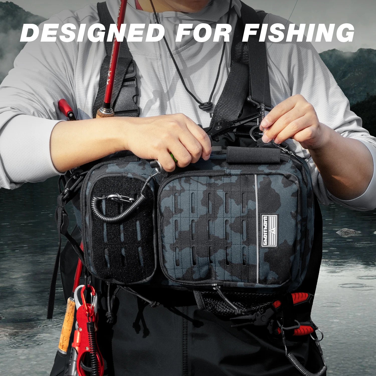 Fishing Backpack Tackle Sling Bag -Lightweight Sling Tackle Storage Bag- Fishing Backpack with Rod Holder gifts Daniel’s Outdoor Company