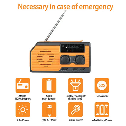 LOTOTG Portable Emergency Solar Power Radio Hand Crank Charging AM/FM Weather Radio Led Reading Flashlight Bank Phone Charger Daniel’s Outdoor Company