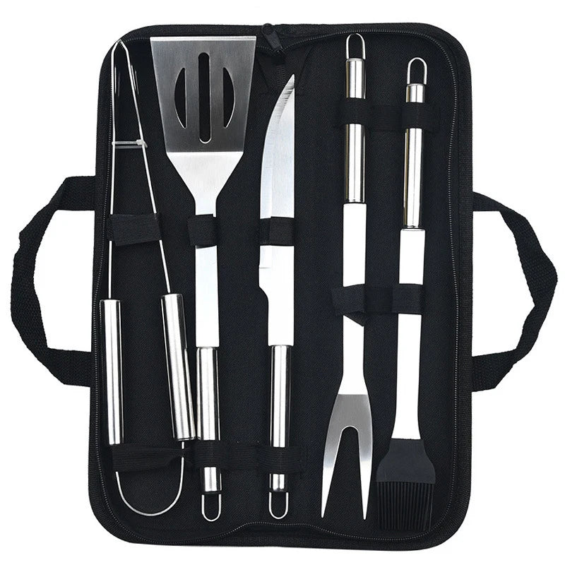 Stainless steel oven set barbecue combination tool outdoor BBQ barbecue set barbecue set storage portable cloth bag baking tool Daniel’s Outdoor Company