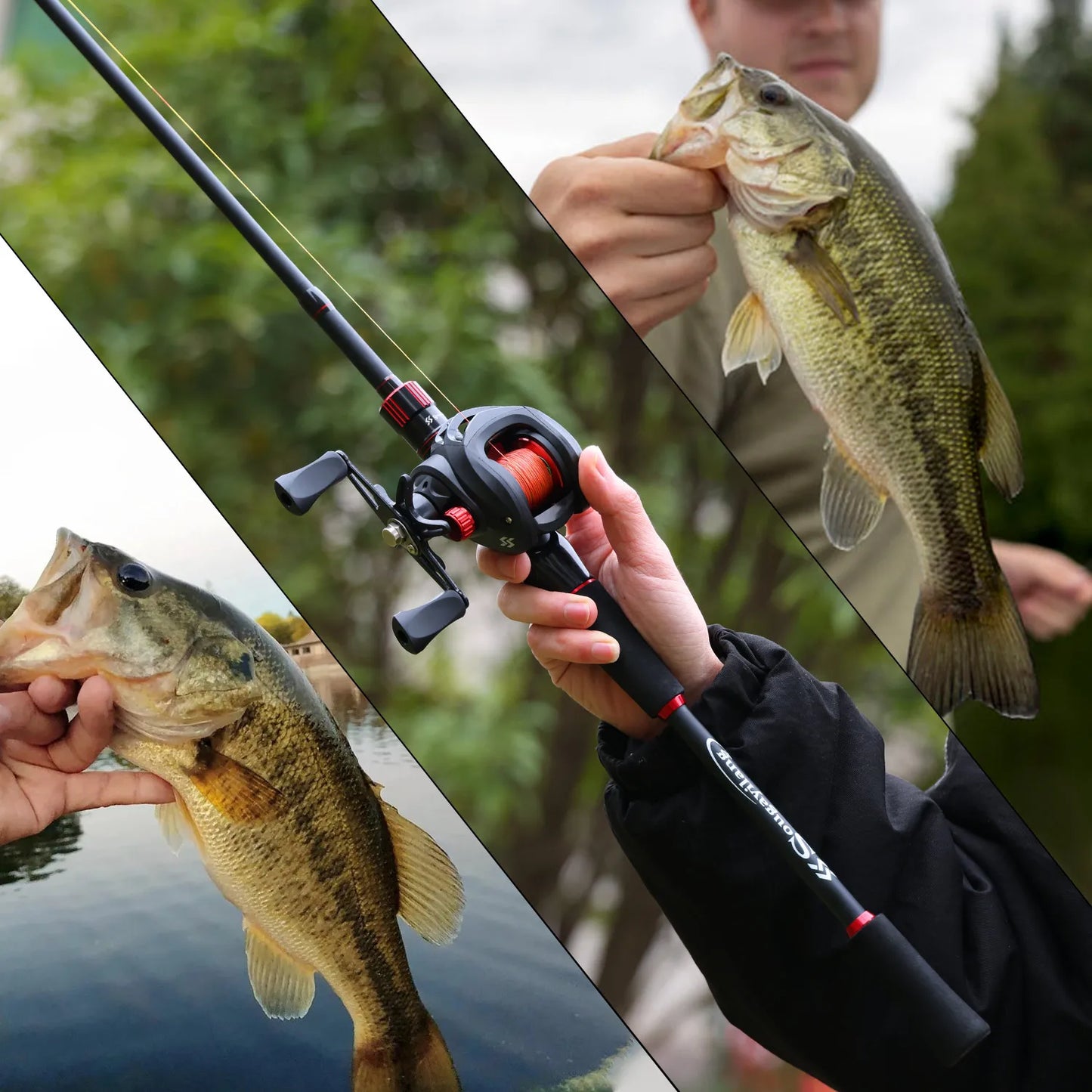 Sougayilang 1.8~2.1m Carbon Fiber Casting Rod and 7.2:1 Gear Ratio Baitcasting Reel Fishing Rod Reel Set Max Drag 10kg for Bass Daniel’s Outdoor Company