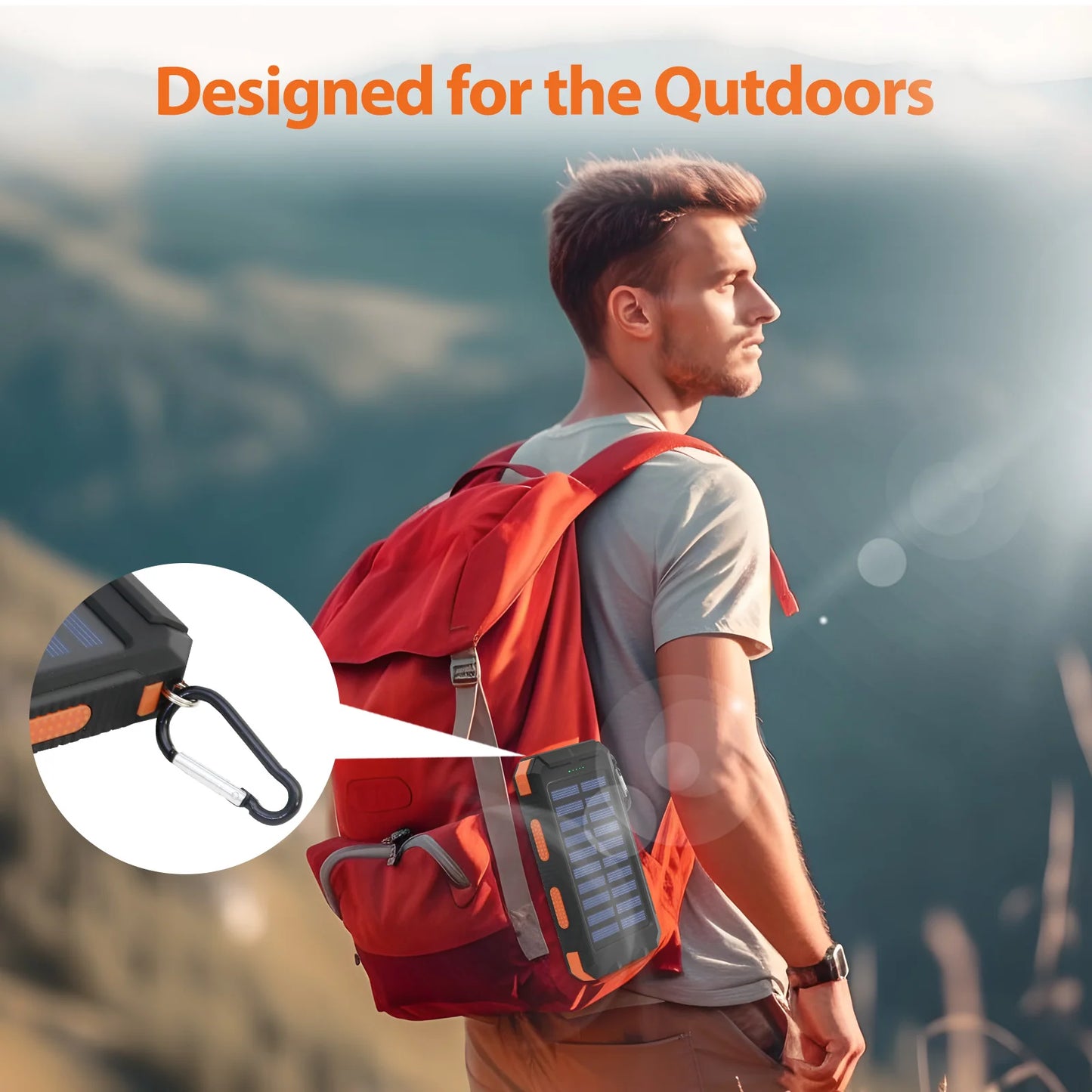 20000mAh Solar Power Bank Portable Solar Charger Waterproof Dual 5V USB Ports 2 LED Light Flashlight For Cell IPhone Outdoor Daniel’s Outdoor Company