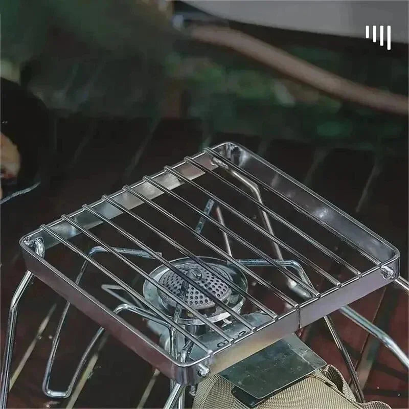 Outdoor Stainless Steel Stove Holder Camping Portable Folding Mini Barbecue Rack Set Pot Holder Baking Tray Holder Daniel’s Outdoor Company