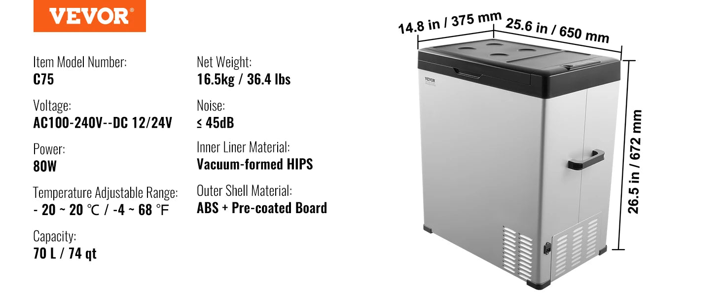 SucceBuy 8L to 75L Car Refrigerator Fridge Portable Icebox Single&Dual Zone w/Blue Tooth Temp Adjustable for Outdoor Camping RV Daniel’s Outdoor Company