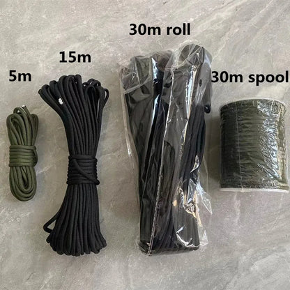 5M/15M/30M 7-Core 550 Paracord 4mm Parachute Cord Outdoor Camping survival Rope kit Umbrella Tent Lanyard Strap Clothesline Daniel’s Outdoor Company