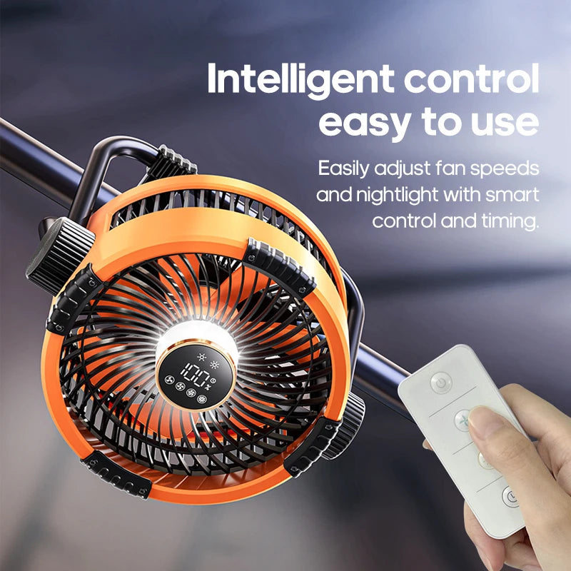 Portable 6 in 1 Outdoor Camping Fan 20000mAh Rechargeable Wireless Tent Ceiling Fan 4 Speed Adjustment LED Lighting Power Bank Daniel’s Outdoor Company