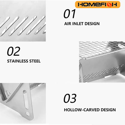 Barbecue Grill Heating Stores Multi-Function Camping BBQ Grill Rack Net Firewood Stove Stainless Steel BBQ Grill Daniel’s Outdoor Company
