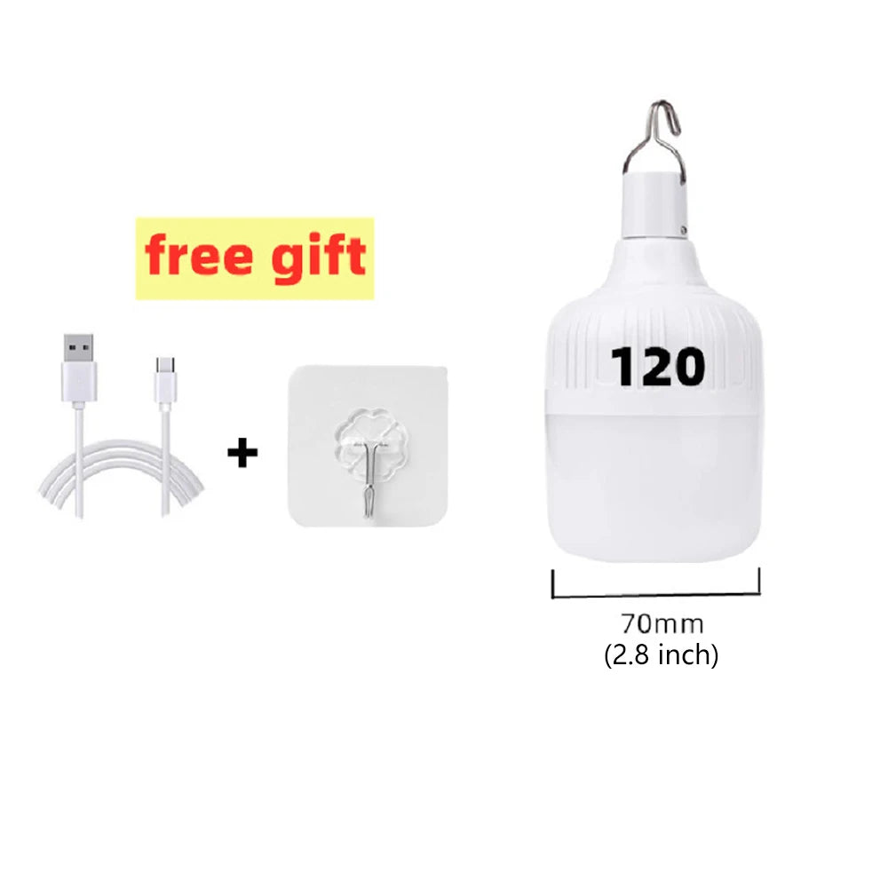 Portable Outdoor BBQ Camping Lights USB Rechargeable lamp LED Emergency Bulb Hook High Power Tents Lantern Night Lights Bulb Daniel’s Outdoor Company