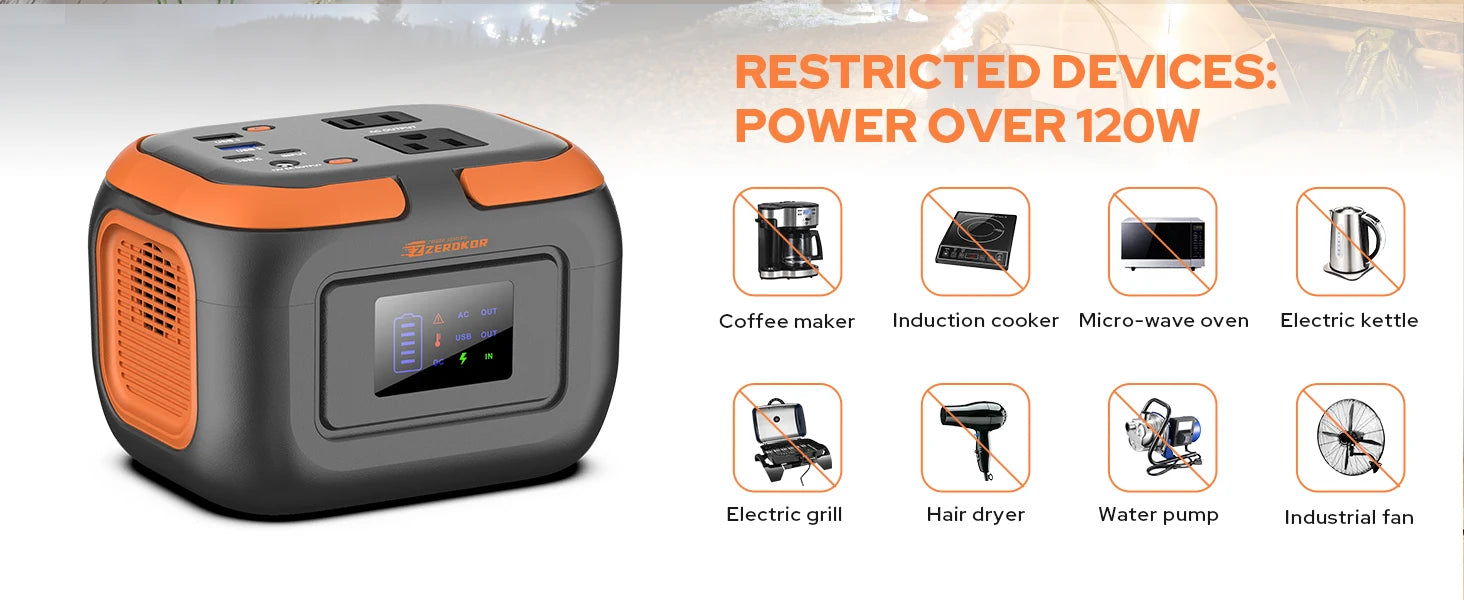 120W Portable Power Station 97.6Wh Power Bank with AC Outlet/USB C/LED Light for Outdoor Camping Home Use Van Life Adventure RV Daniel’s Outdoor Company
