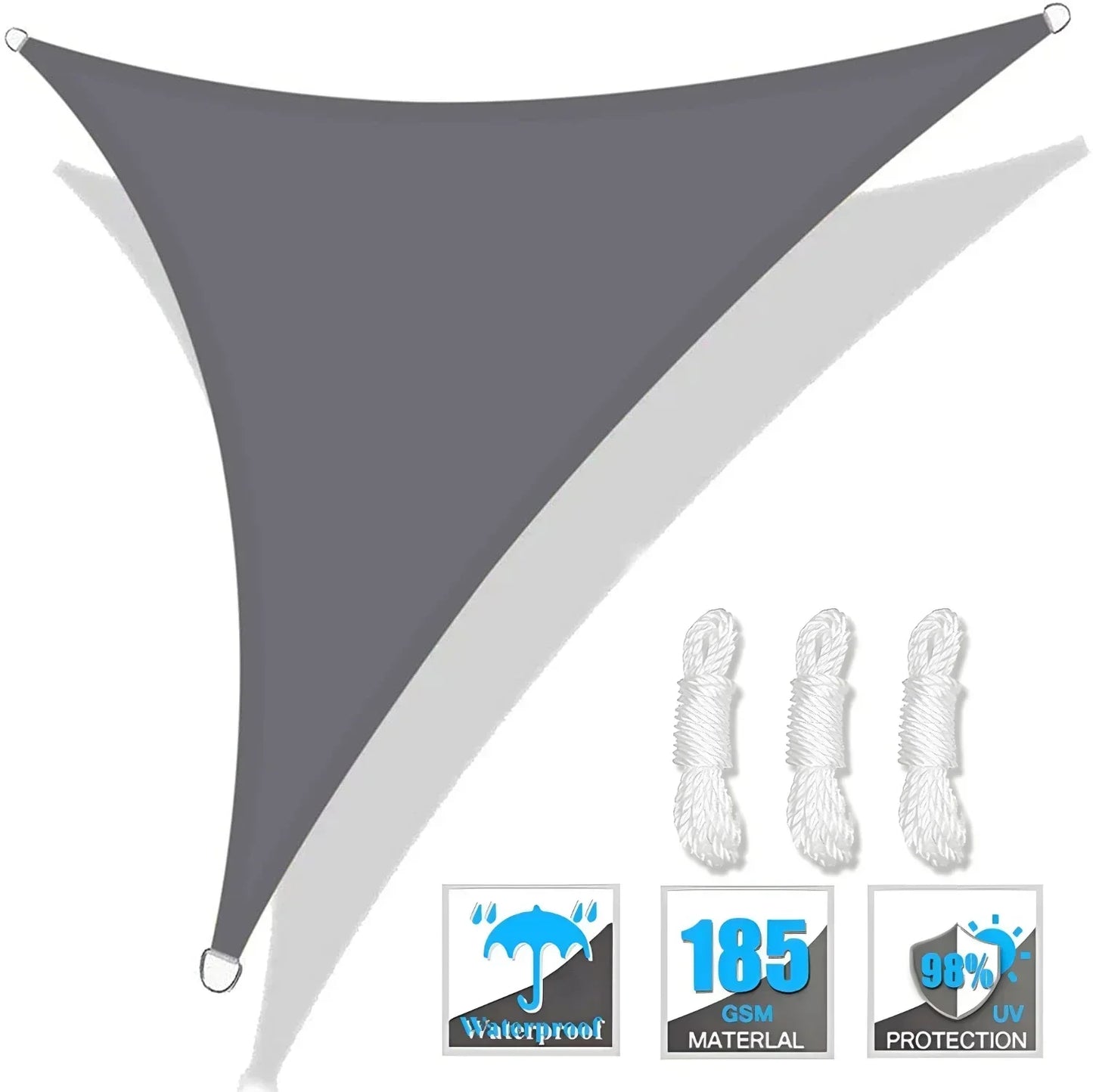 Triangle Sun Shade Sail Canopy UV Block Sunshade Sails Sunscreen for Outdoor Patio Garden Backyard Awning Sunsail with Free Rope Daniel’s Outdoor Company
