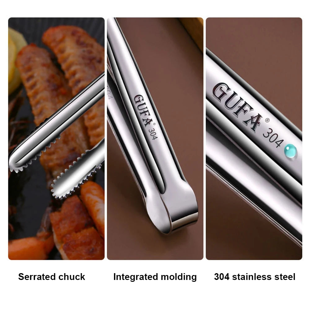Grill Tongs Stainless Steel Food Tongs Metal Kitchen Tweezers Cooking Utensils for Salad Fish Steak Barbecue Buffet Daniel’s Outdoor Company
