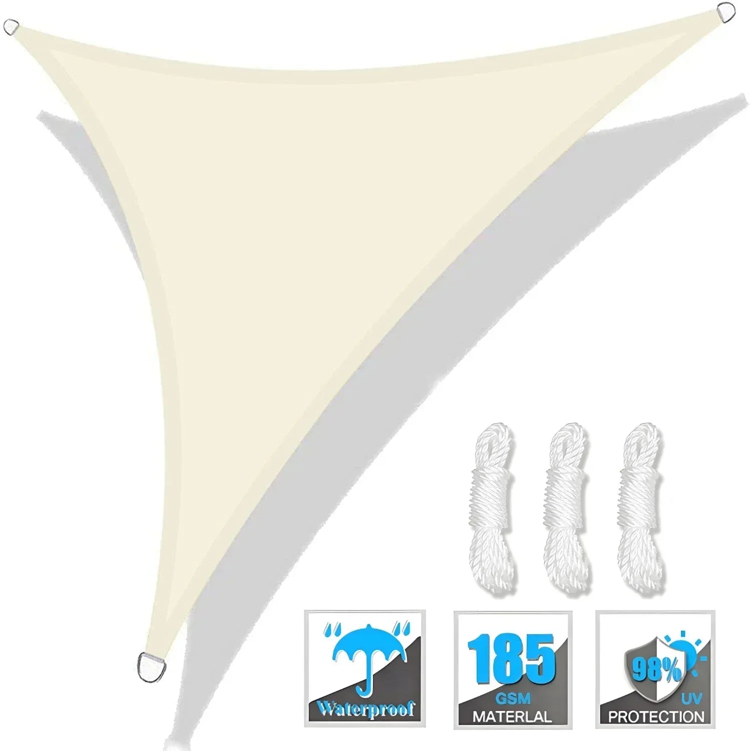 Triangle Sun Shade Sail Canopy UV Block Sunshade Sails Sunscreen for Outdoor Patio Garden Backyard Awning Sunsail with Free Rope Daniel’s Outdoor Company
