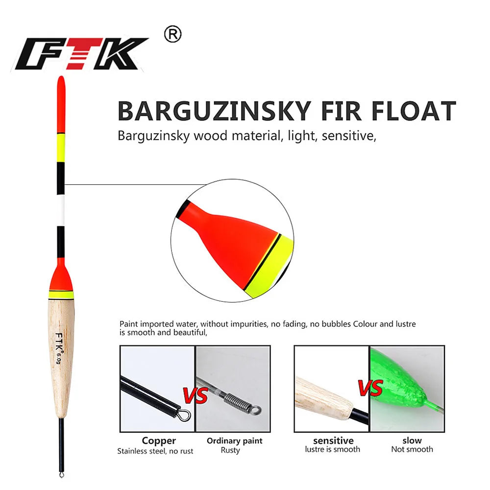 FTK 2g-6g Fishing Float Set 19-23cm 5pcs/pack Barguzinsky Professional Vertical Buoy Accessories Fishing Float Pesca Daniel’s Outdoor Company