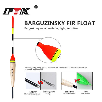 FTK 2g-6g Fishing Float Set 19-23cm 5pcs/pack Barguzinsky Professional Vertical Buoy Accessories Fishing Float Pesca Daniel’s Outdoor Company