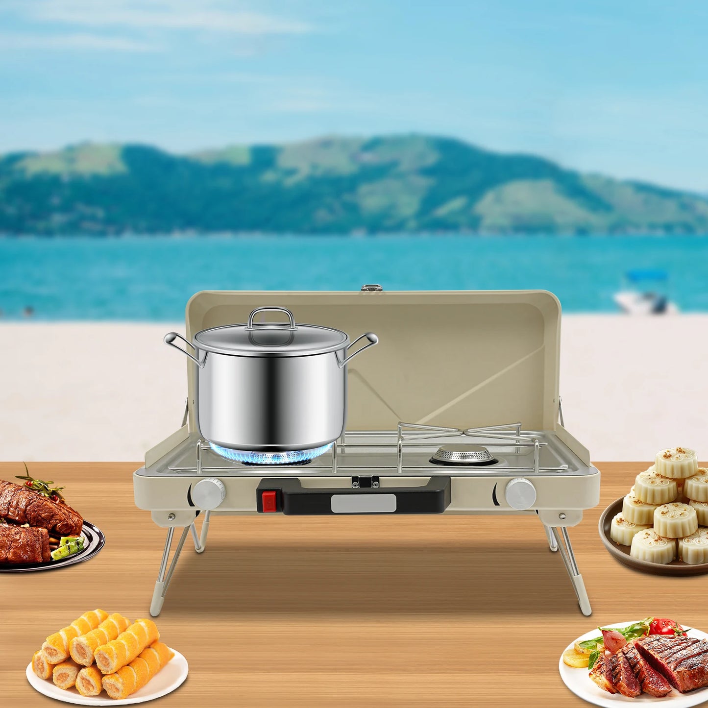 Camping Stove, 2-Burner Camping Stove, Portable Camping Stove for Outdoor Camping, Picnics, Hiking, Caravans, Motorhomes Daniel’s Outdoor Company