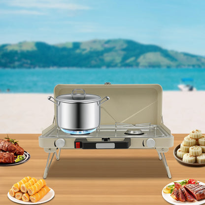 Camping Stove, 2-Burner Camping Stove, Portable Camping Stove for Outdoor Camping, Picnics, Hiking, Caravans, Motorhomes Daniel’s Outdoor Company