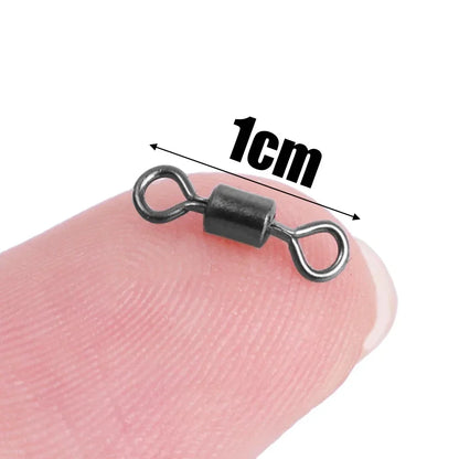 50/100Pcs Stainless Steel Fishing Connector Corrosion Resistance Barrel Bearing Rolling Swivel Solid Ring Connector Accessories Daniel’s Outdoor Company