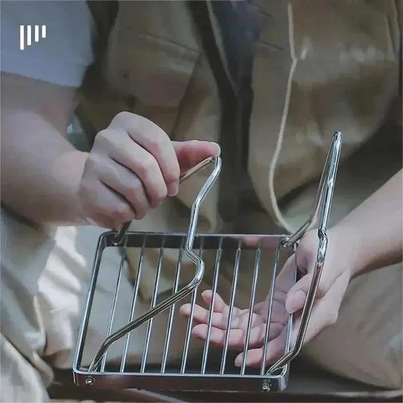 Outdoor Stainless Steel Stove Holder Camping Portable Folding Mini Barbecue Rack Set Pot Holder Baking Tray Holder Daniel’s Outdoor Company