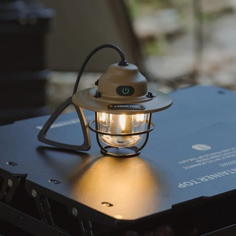 Shine Trip Outdoor Retro Smalldroplight, Campsite Lamp, Atmosphere Lamp, USB Charging Tent Light, LED Camping Hangling Lamp Daniel’s Outdoor Company