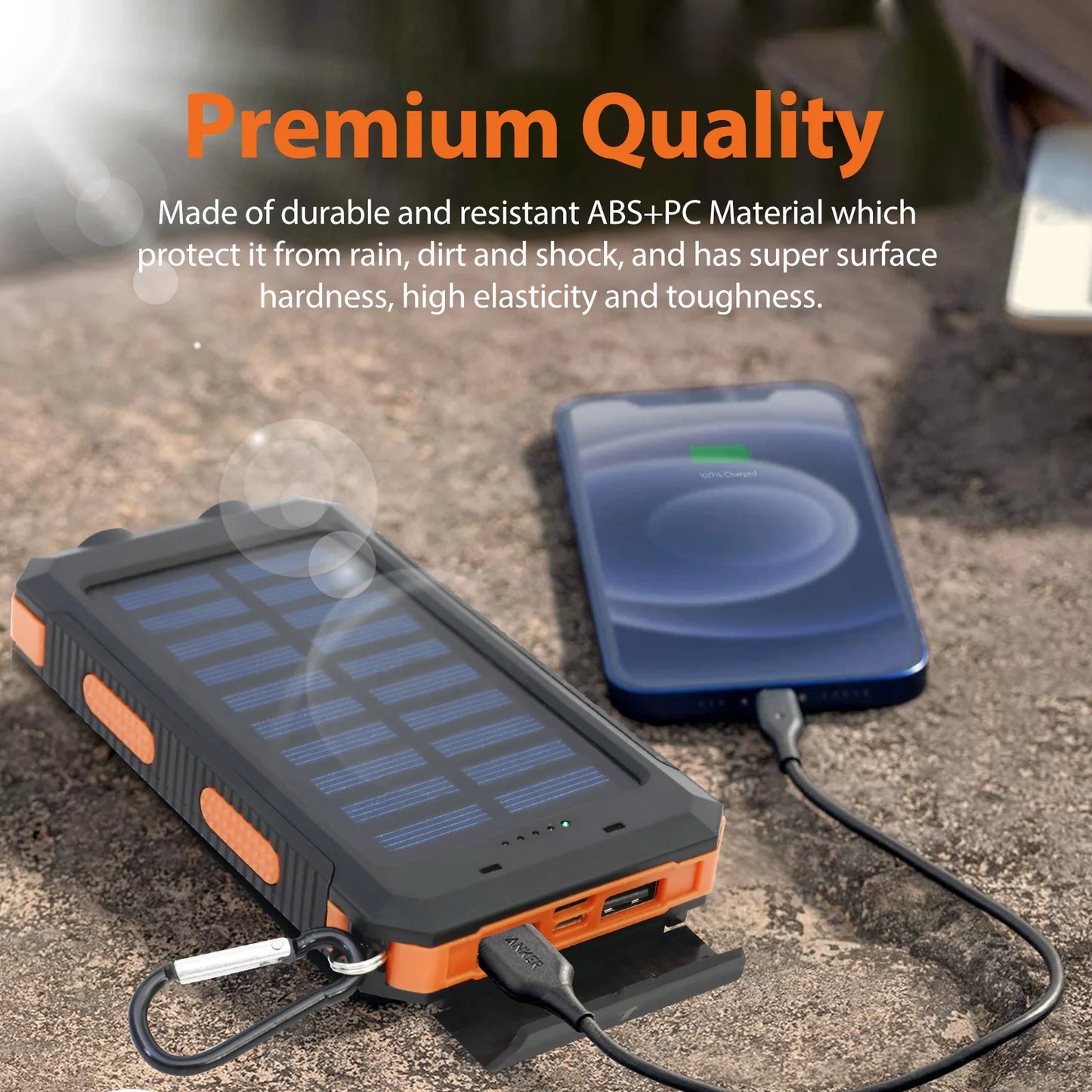 20000mAh Solar Power Bank Portable Solar Charger Waterproof Dual 5V USB Ports 2 LED Light Flashlight For Cell IPhone Outdoor Daniel’s Outdoor Company
