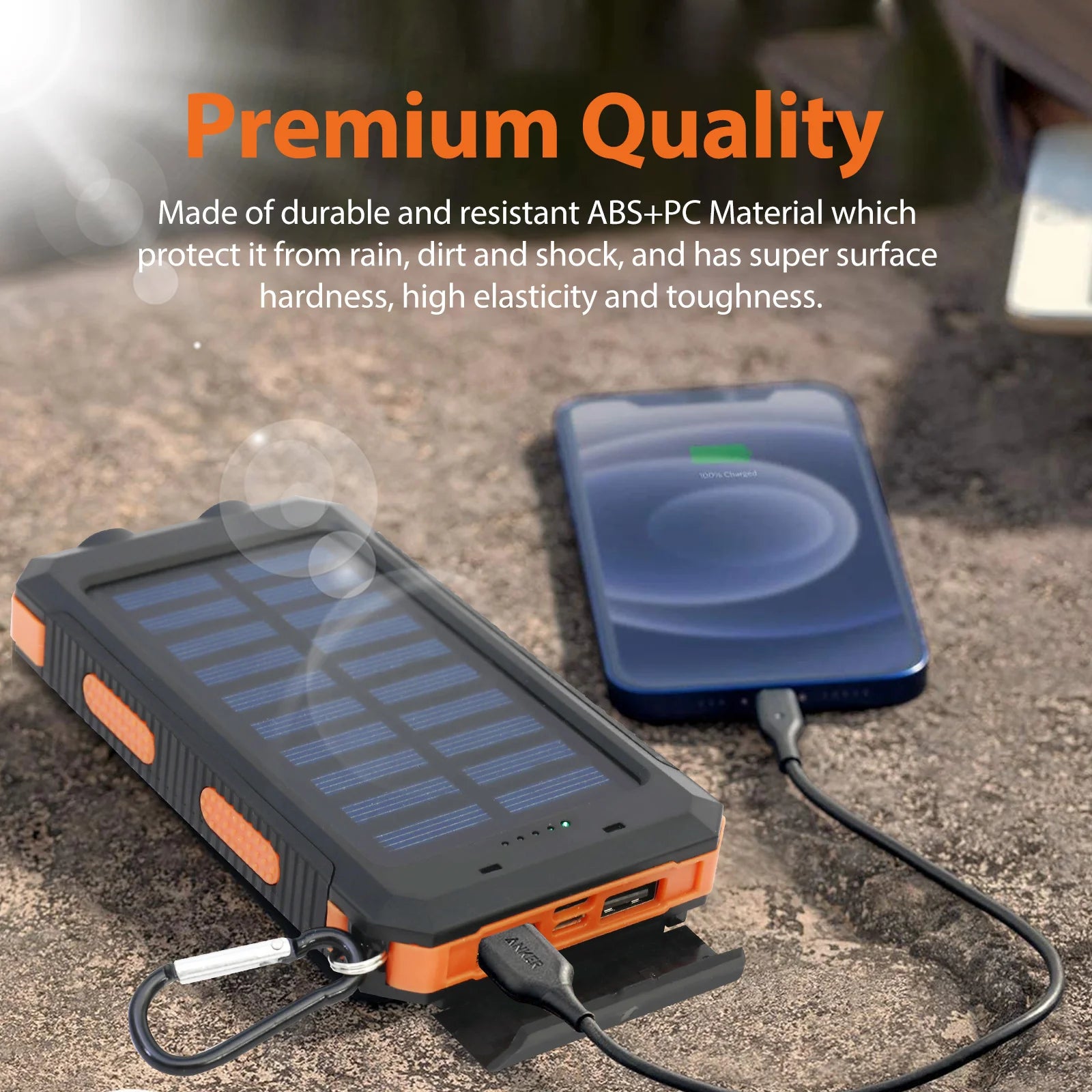 20000mAh Solar Power Bank Portable Solar Charger Waterproof Dual 5V USB Ports 2 LED Light Flashlight For Cell IPhone Outdoor Daniel’s Outdoor Company