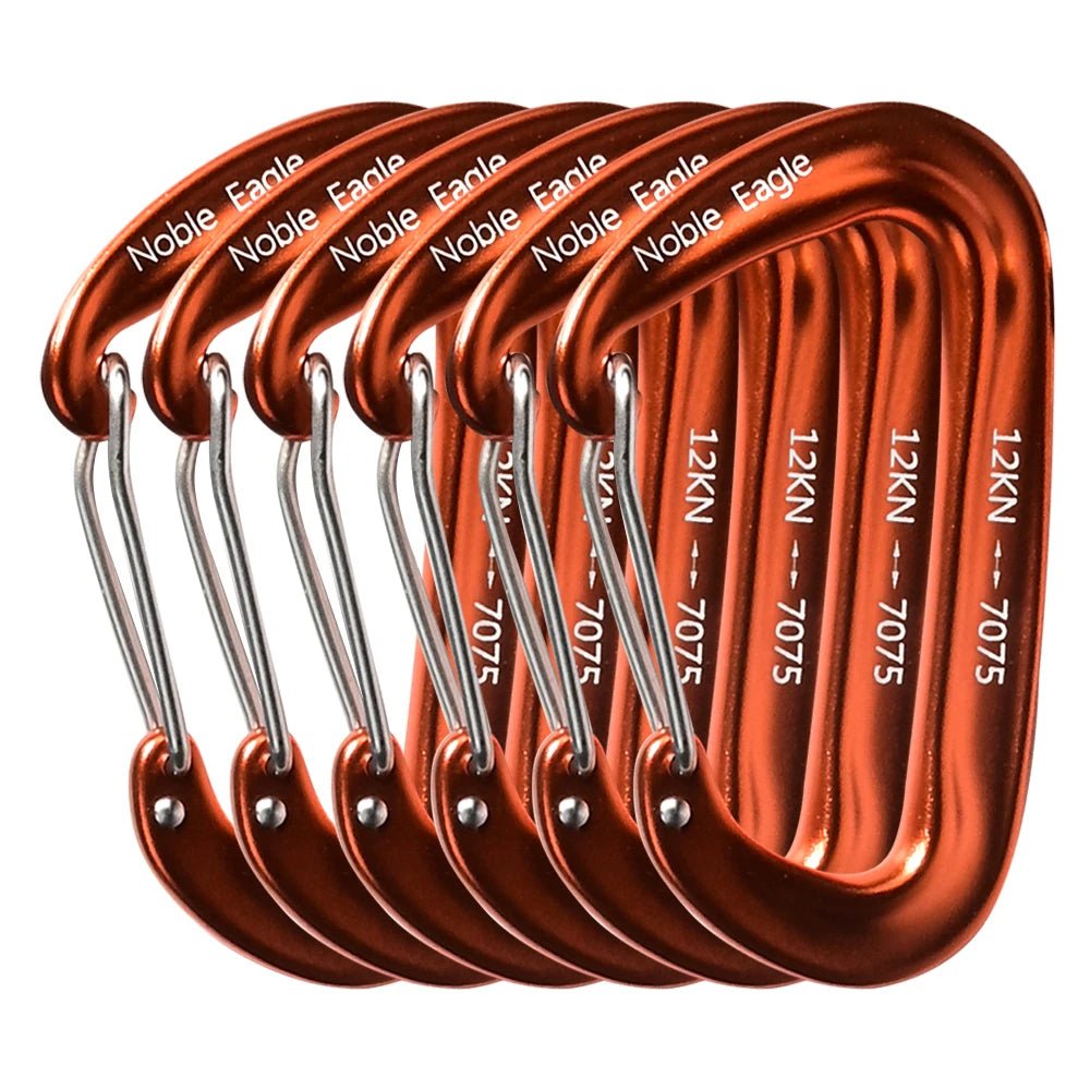 6PCS 12kN Aluminum D Ring Carabiners Heavy Duty Hook Lightweight Outdoor Camping Hiking Clips Buckle Set for Backpack Gear Daniel’s Outdoor Company