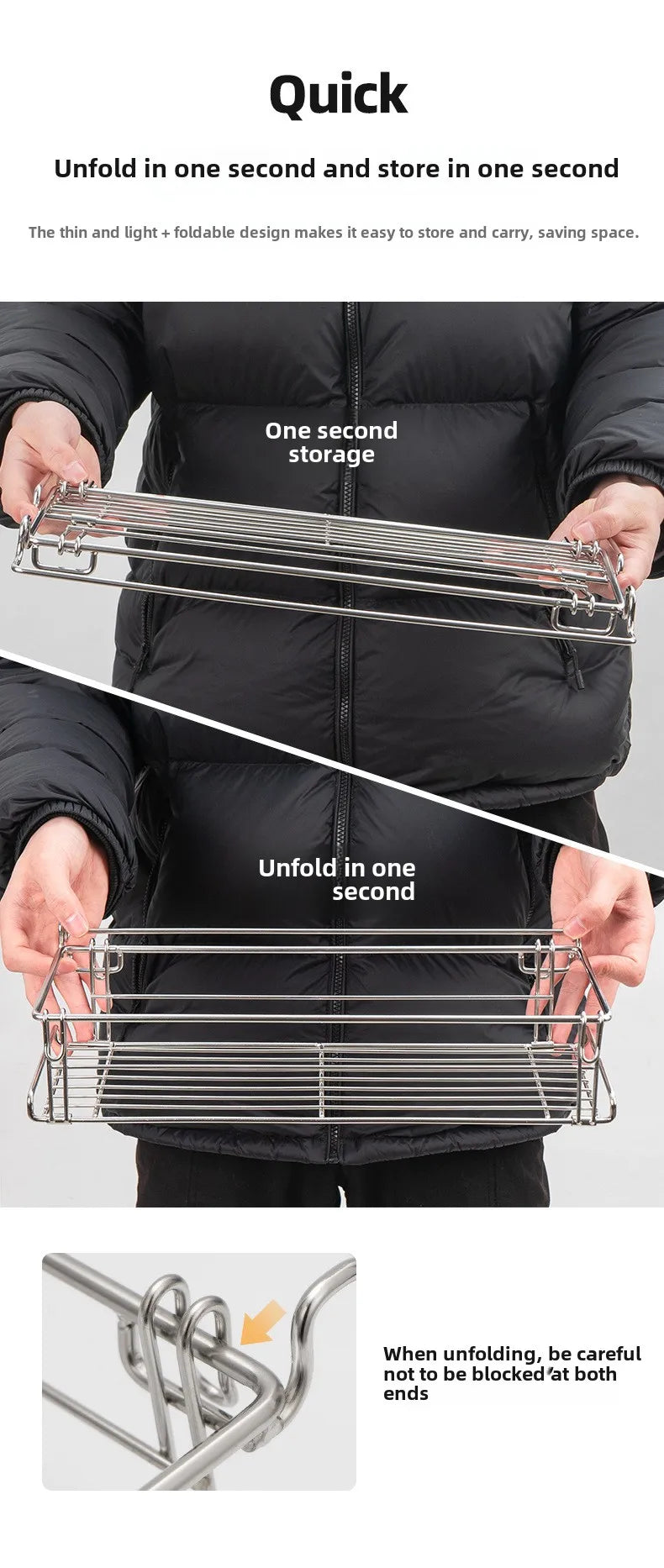 Outdoor Aluminum Table Side Storage Rack Hanging Mesh IGT Table Expansion Bracket Folding Table Extension Basket Folding Rack Daniel’s Outdoor Company