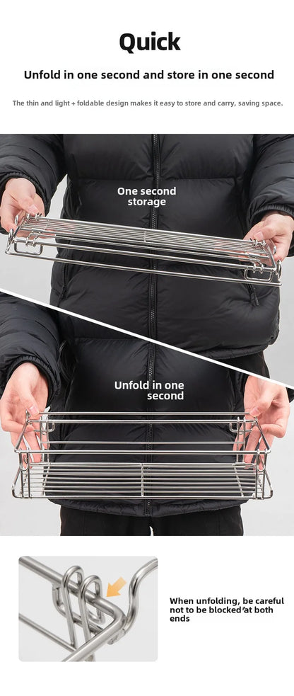 Outdoor Aluminum Table Side Storage Rack Hanging Mesh IGT Table Expansion Bracket Folding Table Extension Basket Folding Rack Daniel’s Outdoor Company