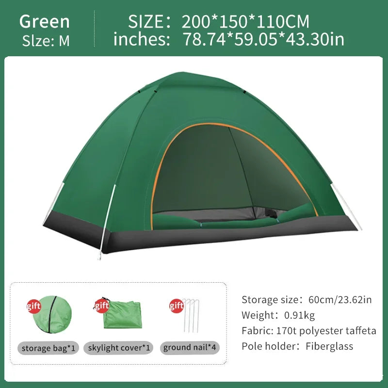 2-3Person Outdoor Pop Up Tent Waterproof Automatic Camping UV Protection Tents Llightweight Instant Setup Tourist Sun Shelter Daniel’s Outdoor Company