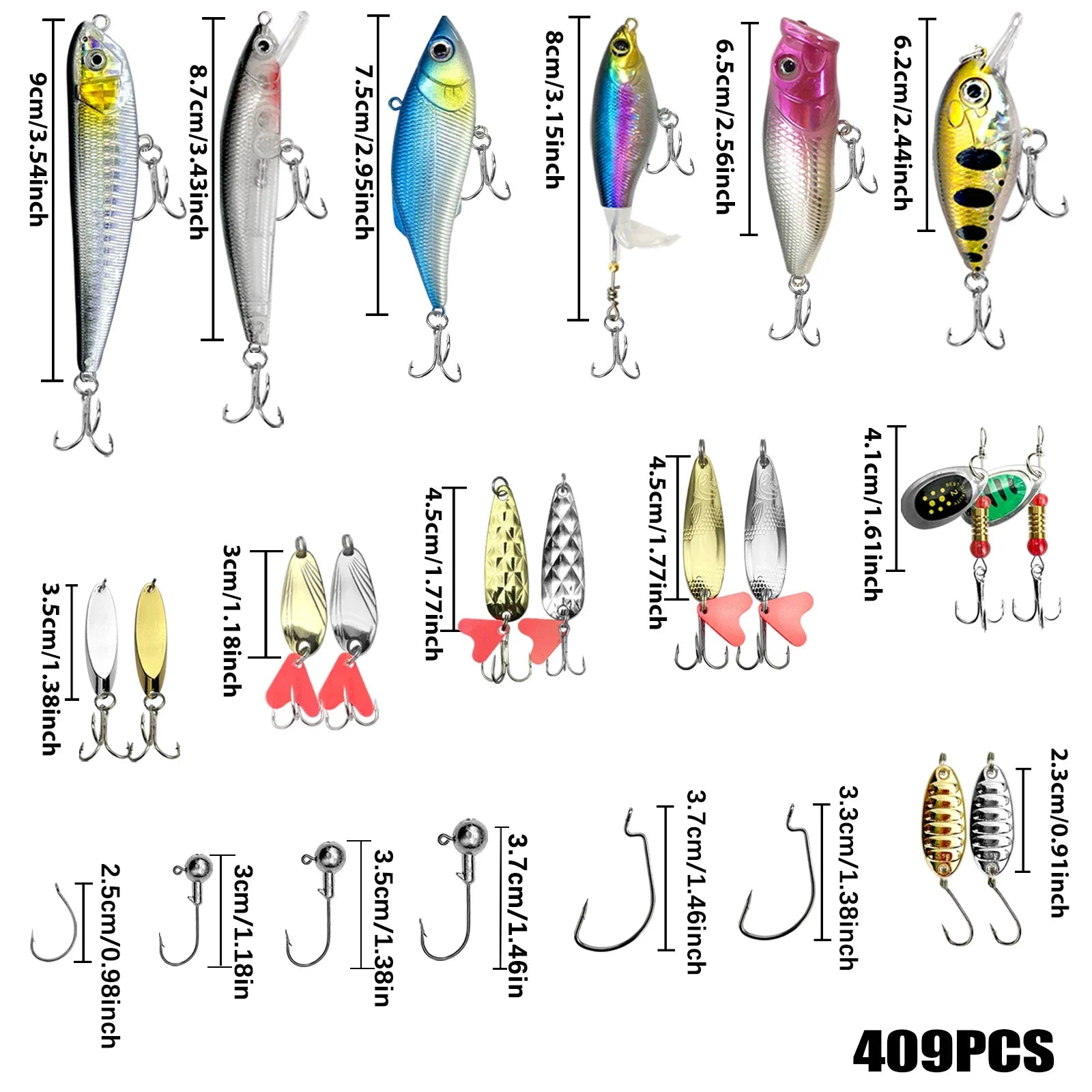 Fishing 83/133/193/239/409pcs Fishing Lure Kit For Trout/Pike/Bass Multi-Lure Fishing Set Layered Tackle Pro Gear Tackle Box Daniel’s Outdoor Company