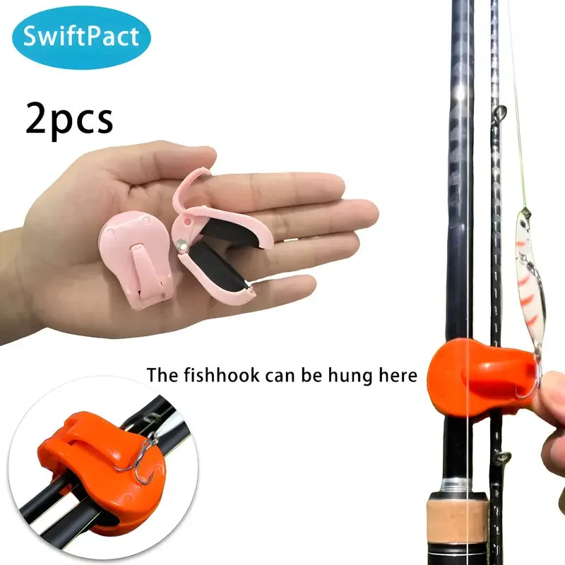 Quick Attach Fishing Rod Clip Tool Free One Hand Holder For 2 Piece Freshwater Rods Secure Locking Tackle Box Organizer 2Pcs Daniel’s Outdoor Company