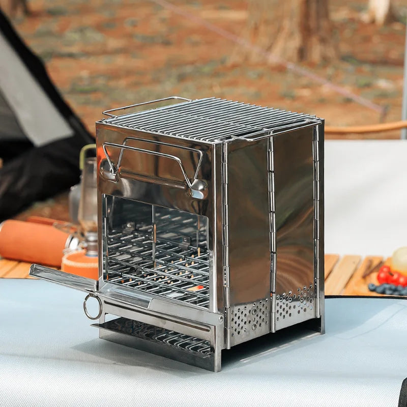 Camping Wood Burning Stove Portable Folding Camp Stove Collapsible Stove Campfire Stove for Outdoor Cooking Picnic Hiking BBQ Daniel’s Outdoor Company