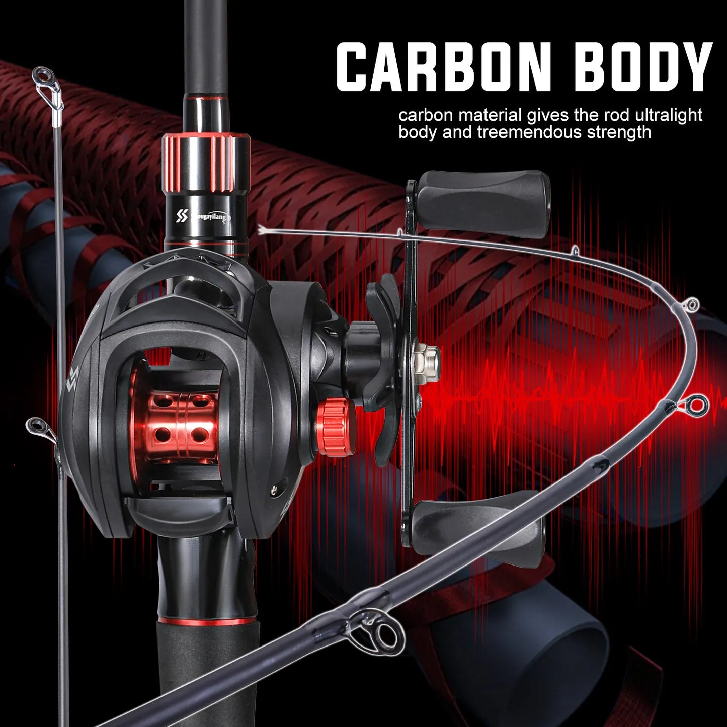 Sougayilang 1.8~2.1m Carbon Fiber Casting Rod and 7.2:1 Gear Ratio Baitcasting Reel Fishing Rod Reel Set Max Drag 10kg for Bass Daniel’s Outdoor Company