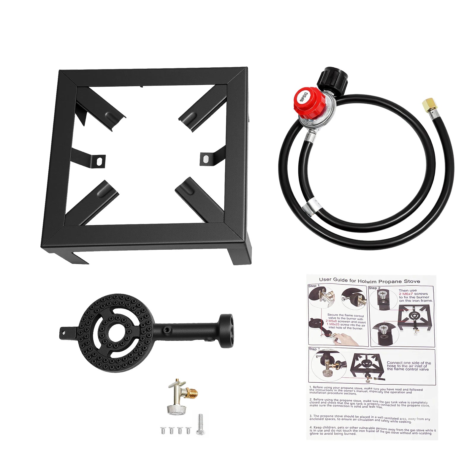 8000W Portable Double Burner Outdoor Gas Stove Propane Cooker with Adjustable 0-10Psi Regulator Hose for Patio Camping, BBQ Daniel’s Outdoor Company