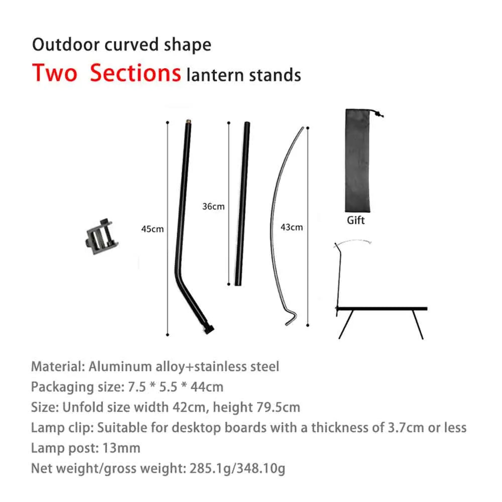 TARKA Camping Lantern Stand Light Holder Ultralight 360° Adjustment Tabletop Light Stand Universal Desktop Lighting Hanging Rack Daniel’s Outdoor Company